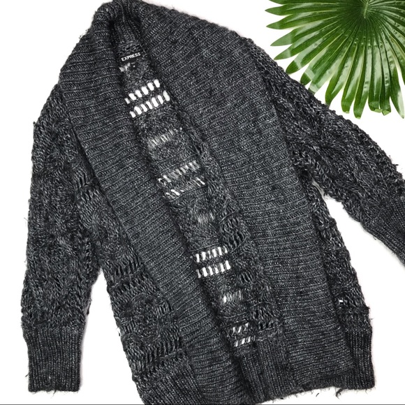 Express Sweaters - EXPRESS | sz M chunky knit gray cardigan